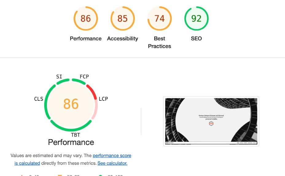 Website assessment