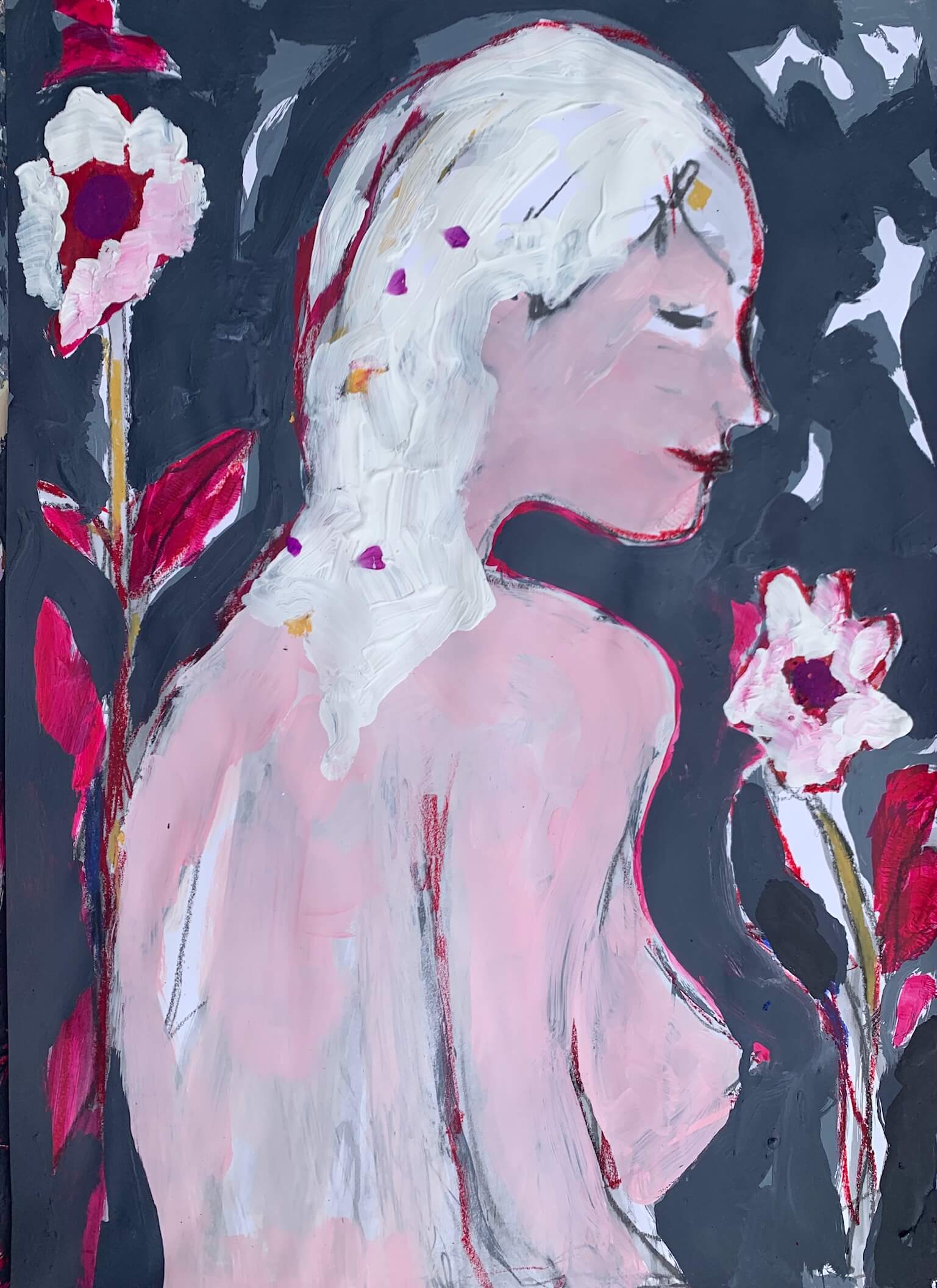 Goddess. Acrylic on paper 80x60cm