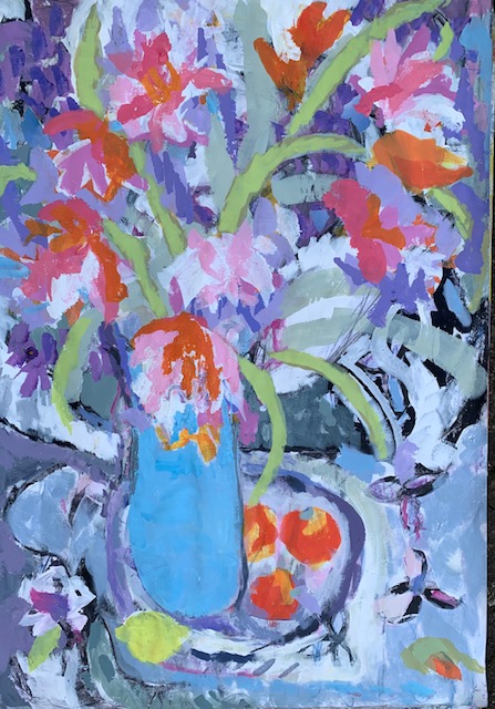 Parrot-Tulips-acrylic-on-paper-85x60cm6177