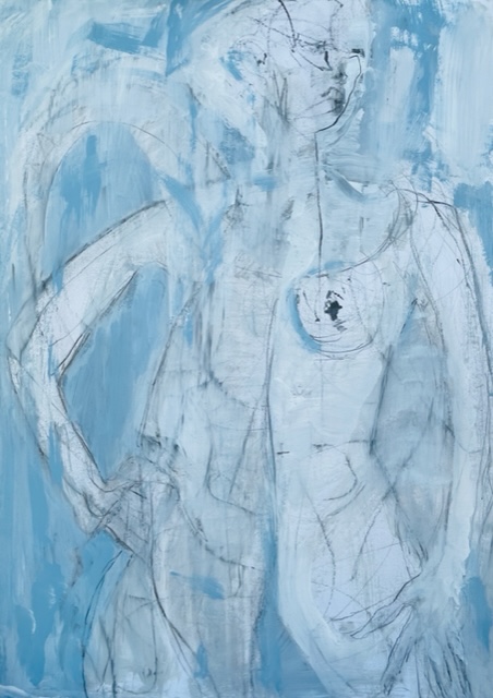 Standing-figure-acrylic-and-graphite-on-paper-85x60cm-4812