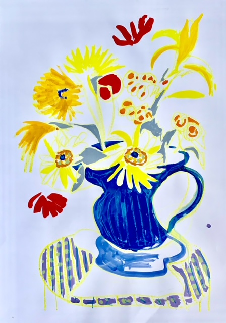 Sunflowers-Acrylic-on-paper-86x60cm8497